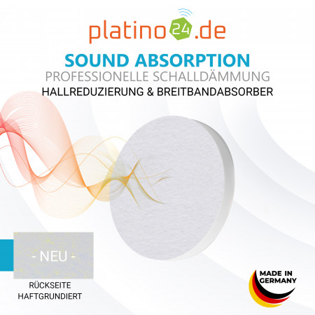 7 Akustik Schallabsorber aus Basotect ® G+ / Kreis Colore-Set Granitgrau + Weiß