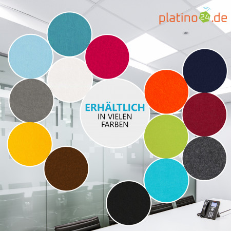 7 Akustik Schallabsorber aus Basotect ® G+ / Kreis Colore-Set Granitgrau + Weiß