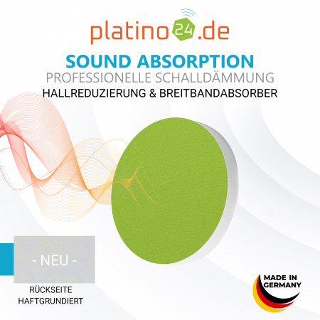 7 Akustik Schallabsorber aus Basotect ® G+ / Kreis Colore-Set Anthrazit + Hellgrün