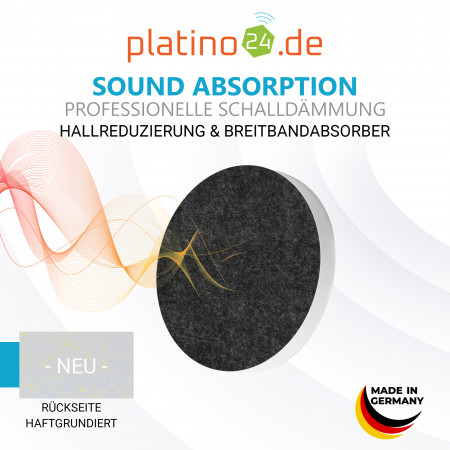 7 Akustik Schallabsorber aus Basotect ® G+ / Kreis Colore-Set Anthrazit + Anthrazit