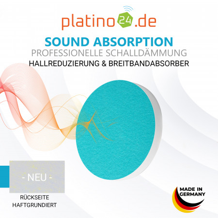 7 Akustik Schallabsorber aus Basotect ® G+ / Kreis Colore-Set Anthrazit + Türkis