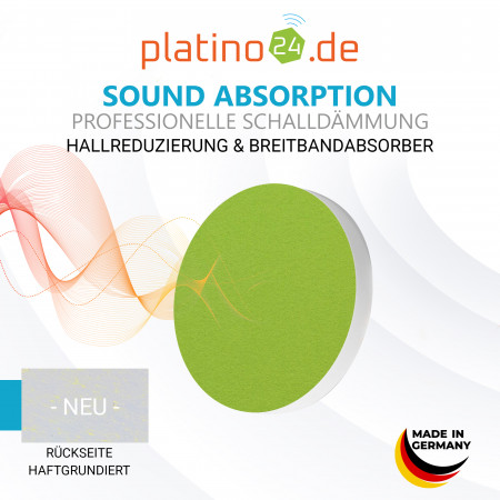 7 Akustik Schallabsorber aus Basotect ® G+ / Kreis Colore-Set Schwarz + Hellgrün