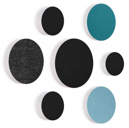 7 Acoustic sound absorbers made of Basotect ® G+ / Circular Multicolore-Set 01