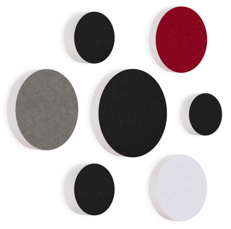 7 Acoustic sound absorbers made of Basotect ® G+ / Circular Multicolore-Set 03