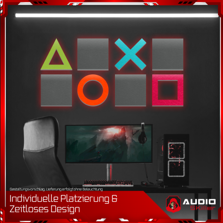 AUDIO SKiller 8 Schallabsorber Set #04 Level UP aus Basotect G+® mit Akustikfilz/Akustikverbesserung für Gamer, Streamer, Youtuber