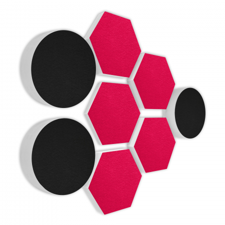 AUDIO SKiller 8 Sound Absorber Set LEVEL UP made of Basotect G+® with acoustic felt in black+fuchsia/acoustic improvement for gamers, streamers, YouTuber