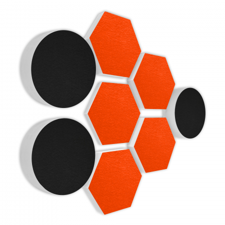 AUDIO SKiller 8 Sound Absorber Set LEVEL UP made of Basotect G+® with acoustic felt in black+orange/acoustic improvement for gamers, streamers, YouTuber