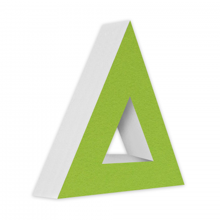 AUDIO SKiller 1 Sound Absorber Element Level UP Triangle made of Basotect G+® with acoustic felt in light green/acoustic improvement for gamers, streamers, Youtuber