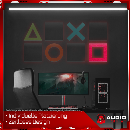 AUDIO SKiller 1 Schallabsorber Element Level UP Quadrat aus Basotect G+® mit Akustikfilz in Fuchsia/Akustikverbesserung für Gamer, Streamer, Youtuber