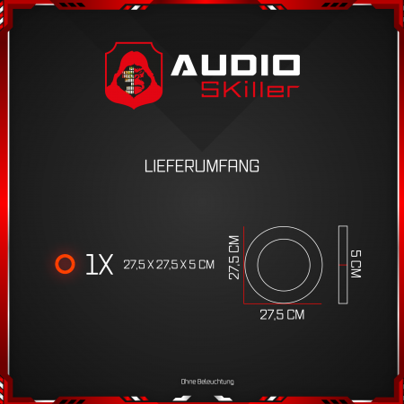 AUDIO SKiller 1 Schallabsorber Element Level UP Ronde aus Basotect G+® mit Akustikfilz in Orange/Akustikverbesserung für Gamer, Streamer, Youtuber