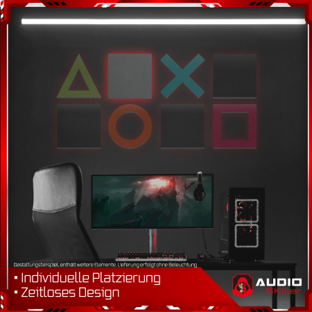 AUDIO SKiller 1 Schallabsorber Element Level UP Quadrat aus Basotect G+® mit Akustikfilz in Granitgrau/Akustikverbesserung für Gamer, Streamer, Youtuber