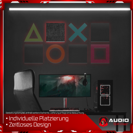 AUDIO SKiller 1 Schallabsorber Element Level UP Quadrat aus Basotect G+® mit Akustikfilz in Anthrazit/Akustikverbesserung für Gamer, Streamer, Youtuber