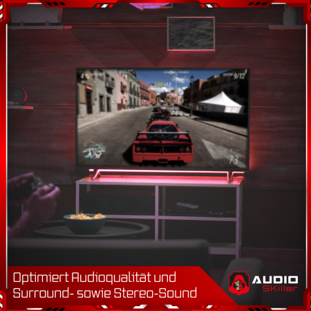 AUDIO SKiller 2 Schallabsorber Elemente Level UP Quadrate aus Basotect G+® mit Akustikfilz in Schwarz/Akustikverbesserung für Gamer, Streamer, Youtuber