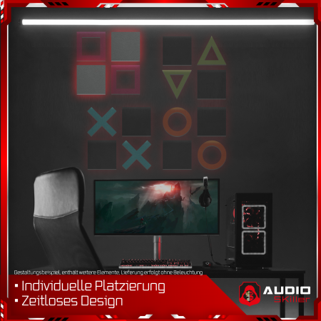 AUDIO SKiller 2 Schallabsorber Elemente Level UP Quadrate aus Basotect G+® mit Akustikfilz in Granitgrau/Akustikverbesserung für Gamer, Streamer, Youtuber