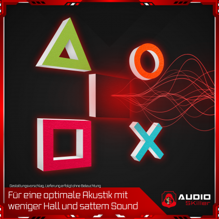 AUDIO SKiller 5 Schallabsorber Set #01 Level UP aus Basotect G+® mit Akustikfilz/Akustikverbesserung für Gamer, Streamer, Youtuber