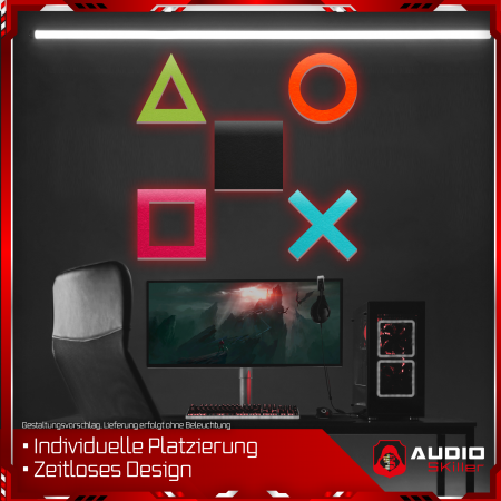 AUDIO SKiller 5 Schallabsorber Set #01 Level UP aus Basotect G+® mit Akustikfilz/Akustikverbesserung für Gamer, Streamer, Youtuber