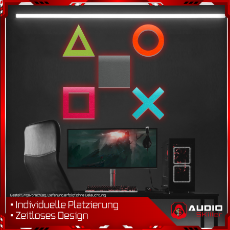 AUDIO SKiller 5 Schallabsorber Set #02 Level UP aus Basotect G+® mit Akustikfilz/Akustikverbesserung für Gamer, Streamer, Youtuber