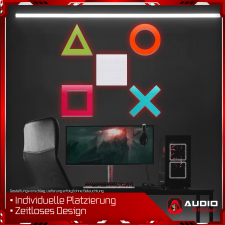 AUDIO SKiller 5 Schallabsorber Set #03 Level UP aus Basotect G+® mit Akustikfilz/Akustikverbesserung für Gamer, Streamer, Youtuber