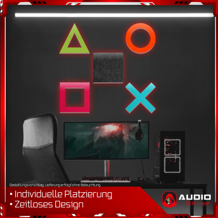 AUDIO SKiller 5 Schallabsorber Set #04 Level UP aus Basotect G+® mit Akustikfilz/Akustikverbesserung für Gamer, Streamer, Youtuber