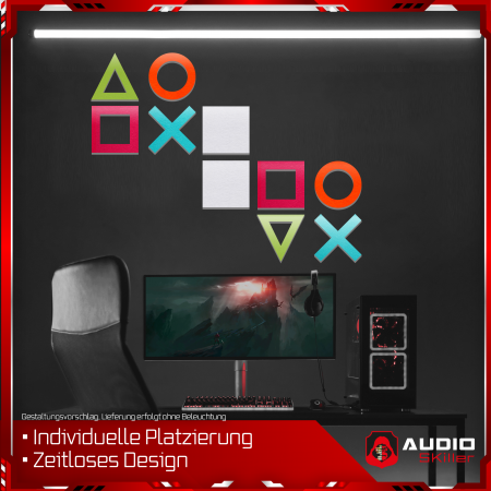 AUDIO SKiller 10 Schallabsorber Set #03 Level UP aus Basotect G+® mit Akustikfilz/Akustikverbesserung für Gamer, Streamer, Youtuber