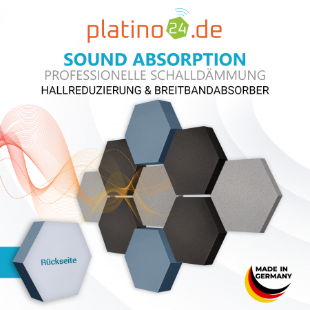 Edition LOFT Honeycomb - 9 Absorber aus Basotect ® - Farbe: Platinum + Anthracite + Scandic