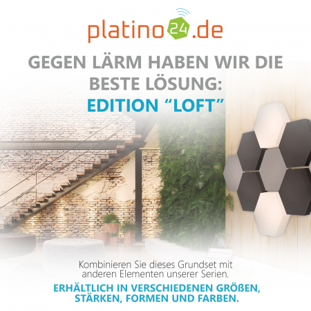 Edition LOFT Honeycomb - 9 Absorber aus Basotect ® - Farbe: Platinum + Anthracite + Snow