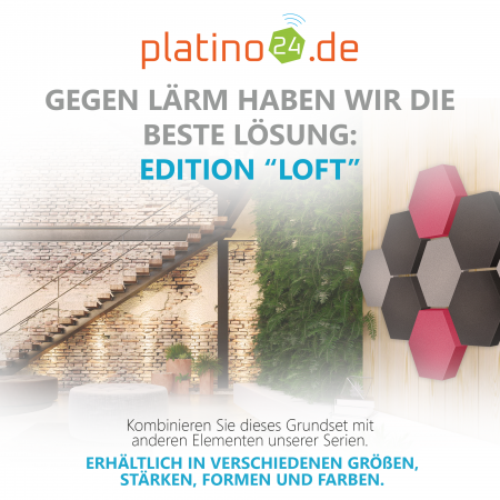 Edition LOFT Honeycomb - 9 Absorber aus Basotect ® - Farbe: Platinum + Anthracite + Magenta
