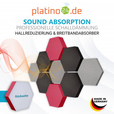 Edition LOFT Honeycomb - 9 Absorber aus Basotect ® - Farbe: Platinum + Anthracite + Magenta