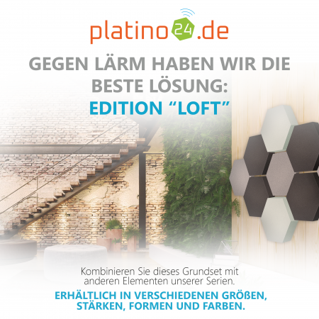 Edition LOFT Honeycomb - 9 Absorber aus Basotect ® - Farbe: Platinum + Anthracite + Aqua