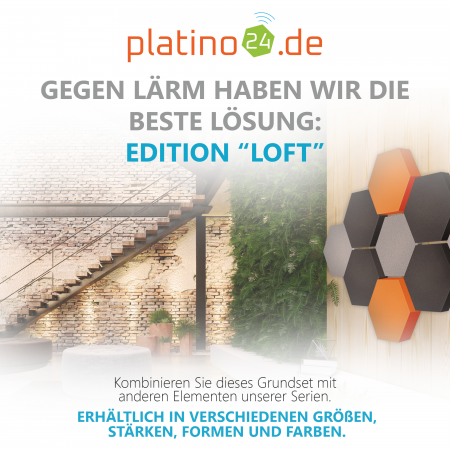 Edition LOFT Honeycomb - 9 Absorber aus Basotect ® - Farbe: Platinum + Anthracite + Juice