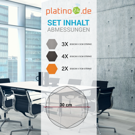 Edition LOFT Honeycomb - 9 Absorber aus Basotect ® - Farbe: Platinum + Anthracite + Juice