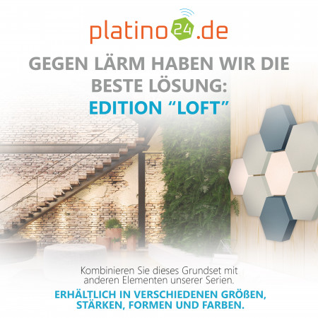 Edition LOFT Honeycomb - 9 Absorber aus Basotect ® - Farbe: Snow + Aqua + Maritim