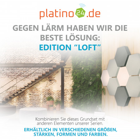 Edition LOFT Honeycomb - 9 Absorber aus Basotect ® - Farbe: Snow + Aqua + Denim