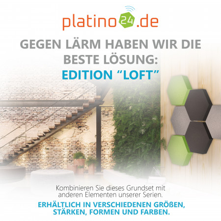 Edition LOFT Honeycomb - 6 Absorber aus Basotect ® - Farbe: Platinum + Anthracite + Lime