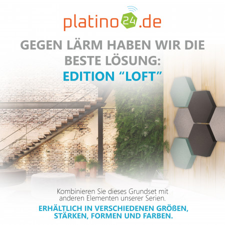 Edition LOFT Honeycomb - 6 Absorber aus Basotect ® - Farbe: Platinum + Anthracite + Ocean