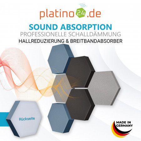 Edition LOFT Honeycomb - 6 Absorber aus Basotect ® - Farbe: Platinum + Anthracite + Scandic