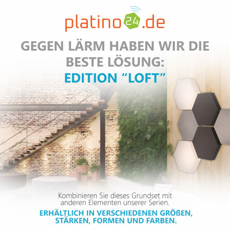Edition LOFT Honeycomb - 6 Absorber aus Basotect ® - Farbe: Platinum + Anthracite + Snow