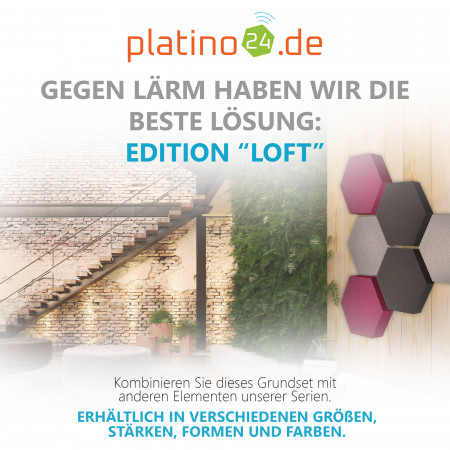 Edition LOFT Honeycomb - 6 Absorber aus Basotect ® - Farbe: Platinum + Anthracite + Magenta