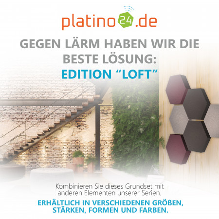 Edition LOFT Honeycomb - 6 Absorber aus Basotect ® - Farbe: Platinum + Anthracite + Blackberry