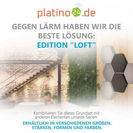 Edition LOFT Honeycomb - 6 Absorber aus Basotect ® - Farbe: Platinum + Anthracite + Aqua