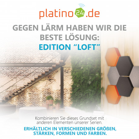 Edition LOFT Honeycomb - 6 Absorber aus Basotect ® - Farbe: Platinum + Anthracite + Juice