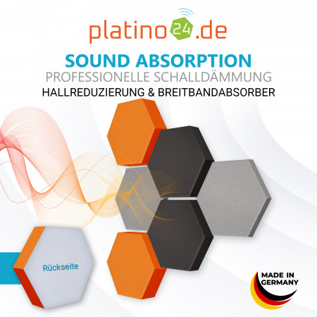 Edition LOFT Honeycomb - 6 Absorber aus Basotect ® - Farbe: Platinum + Anthracite + Juice