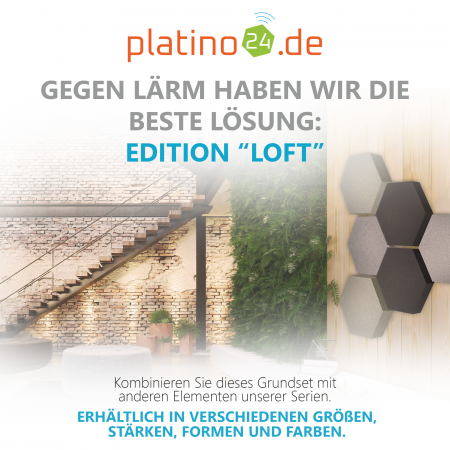 Edition LOFT Honeycomb - 6 Absorber aus Basotect ® - Farbe: Platinum + Anthracite + Concrete