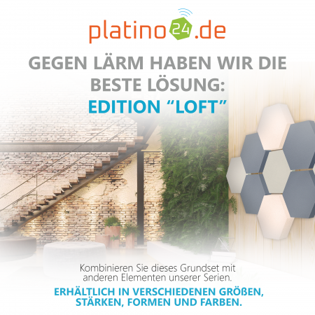 Edition LOFT Honeycomb - 9 Absorber aus Basotect ® - Farbe: Aqua + Scandic + Snow