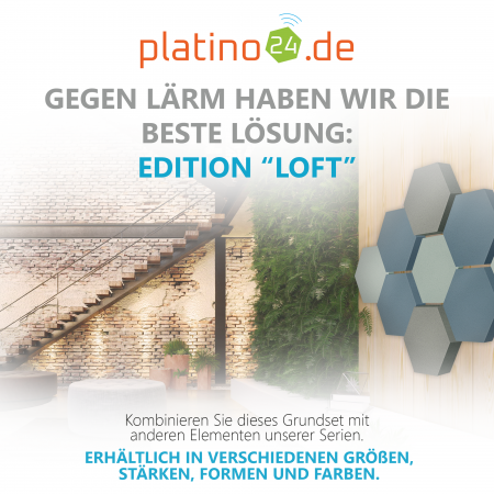 Edition LOFT Honeycomb - 9 Absorber aus Basotect ® - Farbe: Ocean + Maritim + Denim