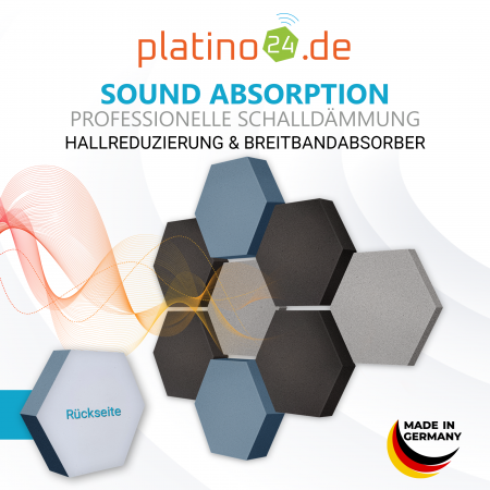 Edition LOFT Honeycomb - 8 Absorber aus Basotect ® - Farbe: Platinum + Anthracite + Scandic