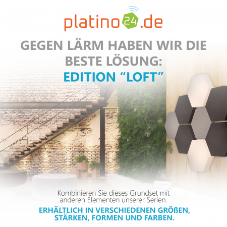 Edition LOFT Honeycomb - 8 Absorber aus Basotect ® - Farbe: Platinum + Anthracite + Snow