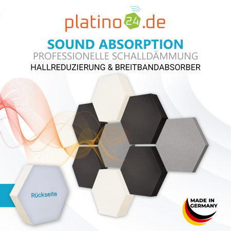 Edition LOFT Honeycomb - 8 Absorber aus Basotect ® - Farbe: Platinum + Anthracite + Snow