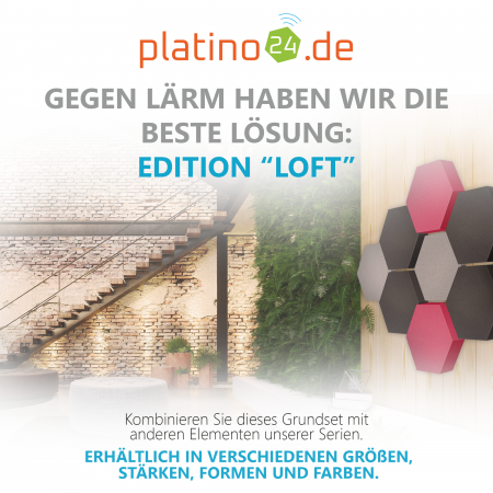 Edition LOFT Honeycomb - 8 Absorber aus Basotect ® - Farbe: Platinum + Anthracite + Magenta