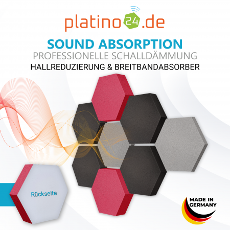 Edition LOFT Honeycomb - 8 Absorber aus Basotect ® - Farbe: Platinum + Anthracite + Magenta